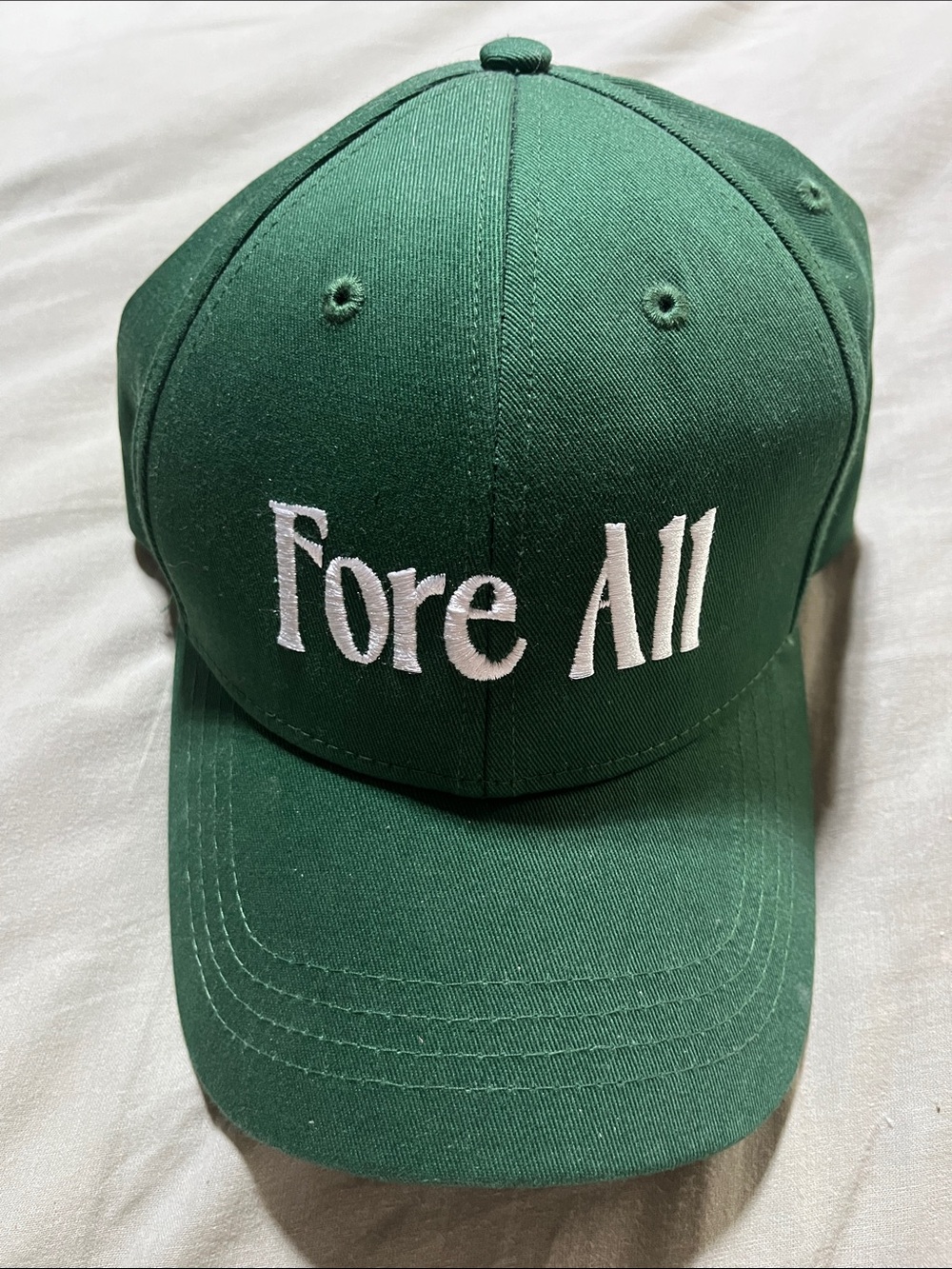 Fore All Green Embroidered Baseball Cap
